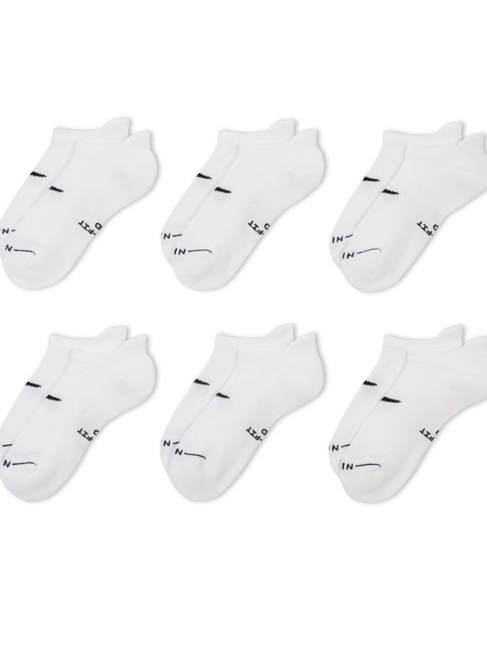 6 Pair Women's Nike No Show Socks Size M Everyday Cotton Cushioned 6 Pack` - Picture 2 of 2
